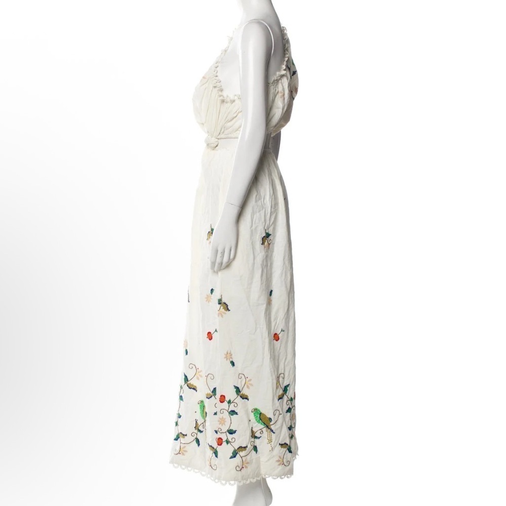 FARM Rio Cream Sleeveless embroidered Pitanga Embroidery Maxi Dress large - Picture 3 of 10